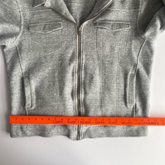 H&M Mens Zip Up Casual Jacket Gray L Collard‎ Pockets Soft Shell Minimalism - Picture 10 of 11